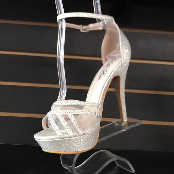 Bridal Glitter Rhinestone Platform Heels - Picture 5 of 5